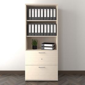 UNI Kombischrank mit Hängeregister | 5 OH, 800 x 1897 mm, Ahorn