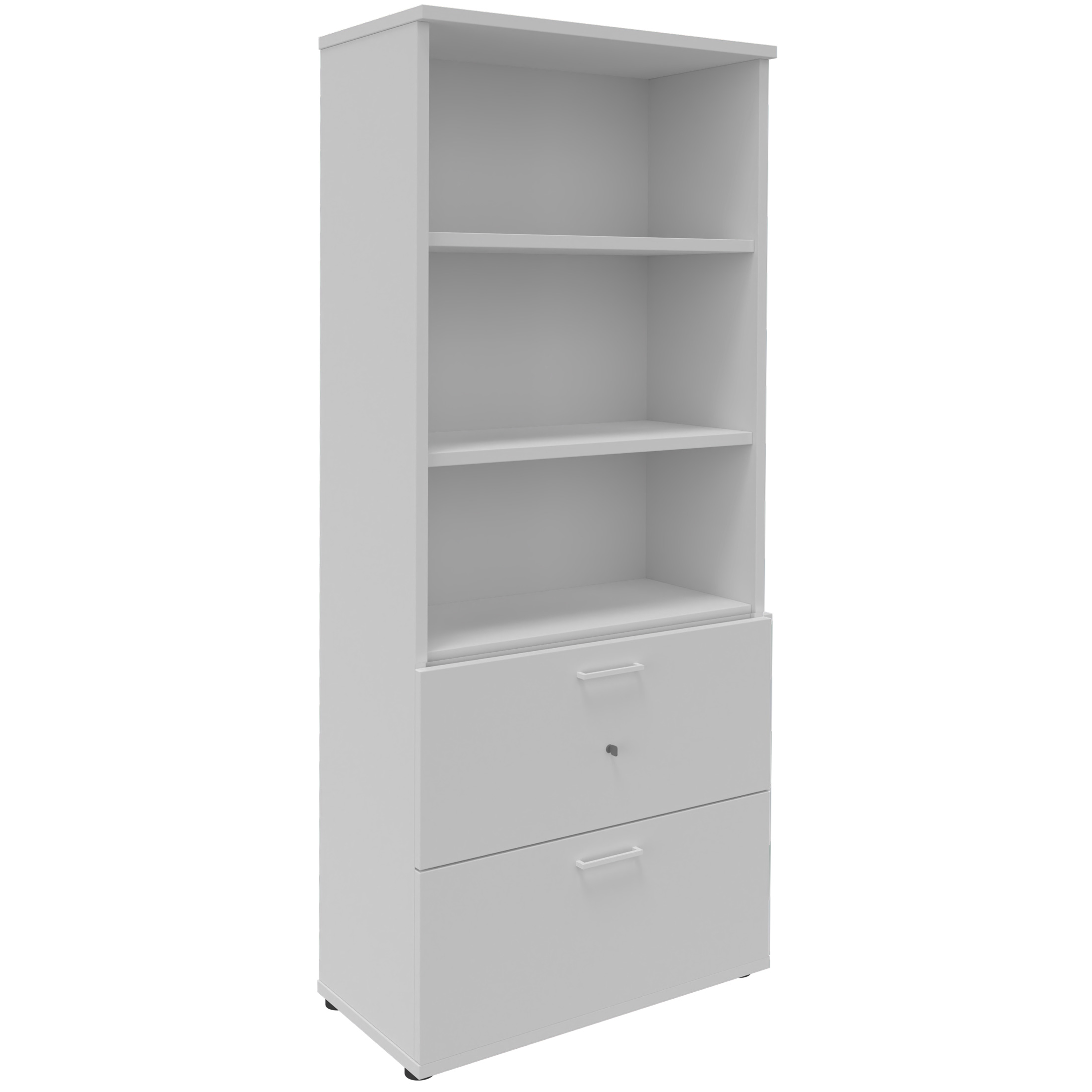 UNI Combined cabinet with hanging register | 5 Oh, 800 x 1897 mm, pearl gray - 2 Main Image