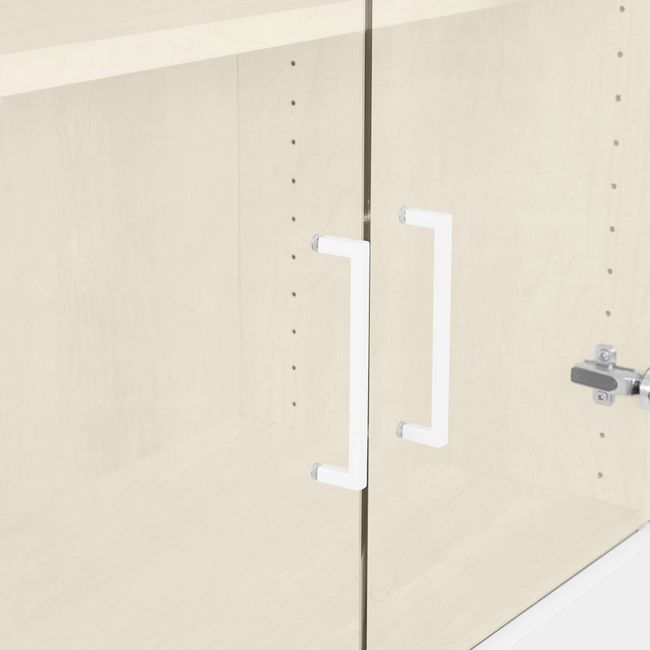 UNI Vitrinenschrank mit Hängeregister | 5 OH, 800 x 1897 mm, Ahorn / Weiß