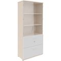 UNI Vitrinenschrank mit Hängeregister | 5 OH, 800 x 1897 mm, Ahorn / Weiß