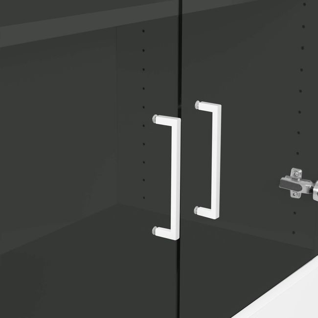 UNI Vitrinenschrank mit Hängeregister | 5 OH, 800 x 1897 mm, Anthrazit / Weiß