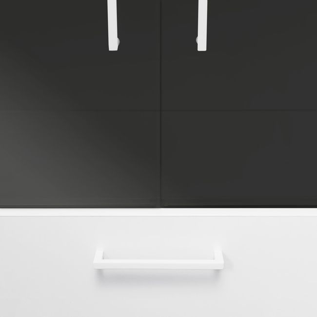 UNI Vitrinenschrank mit Hängeregister | 5 OH, 800 x 1897 mm, Anthrazit / Weiß