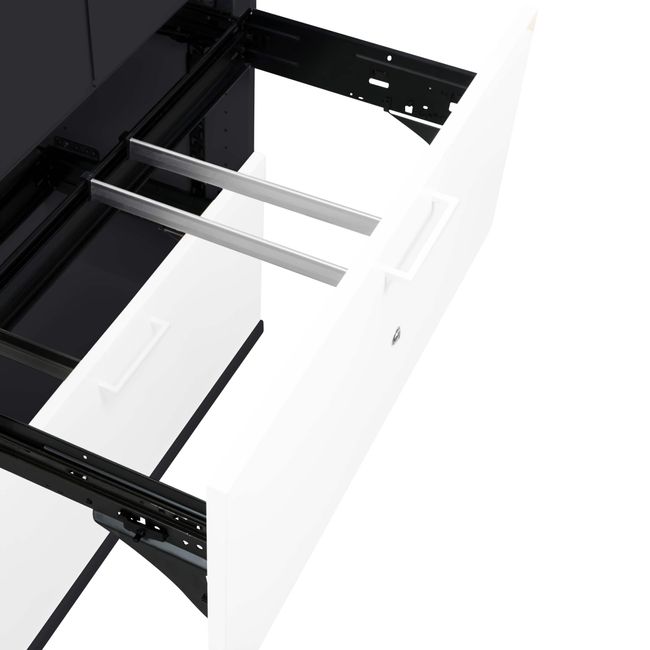 UNI Vitrinenschrank mit Hängeregister | 5 OH, 800 x 1897 mm, Anthrazit / Weiß