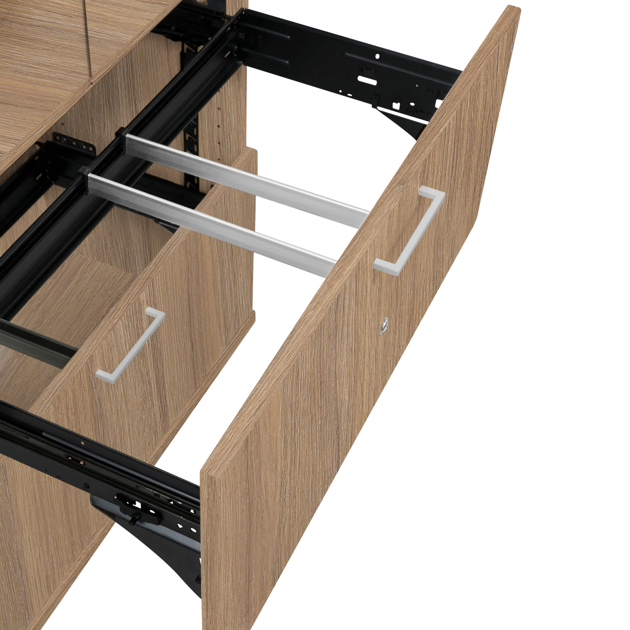 UNI Showcase cabinet with hanger register | 5 Oh, 800 x 1897 mm, amber oak - 5 Main Image