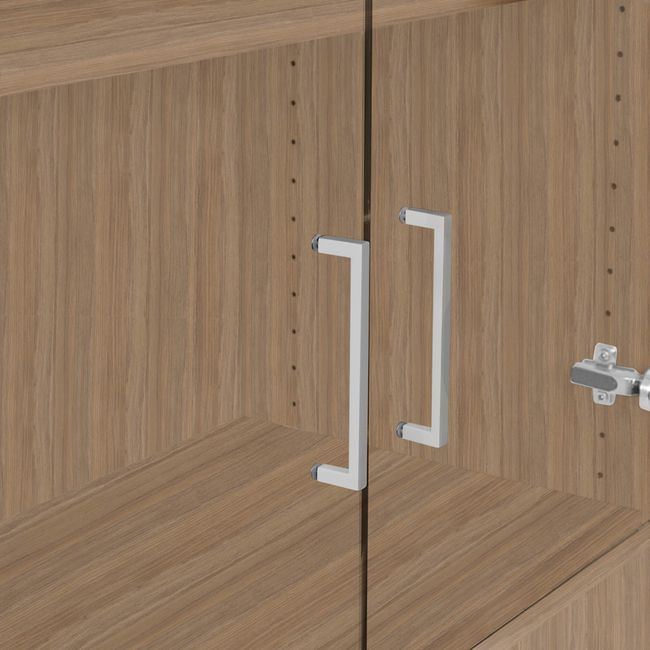 UNI Vitrinenschrank mit Hängeregister | 5 OH, 800 x 1897 mm, Bernsteineiche