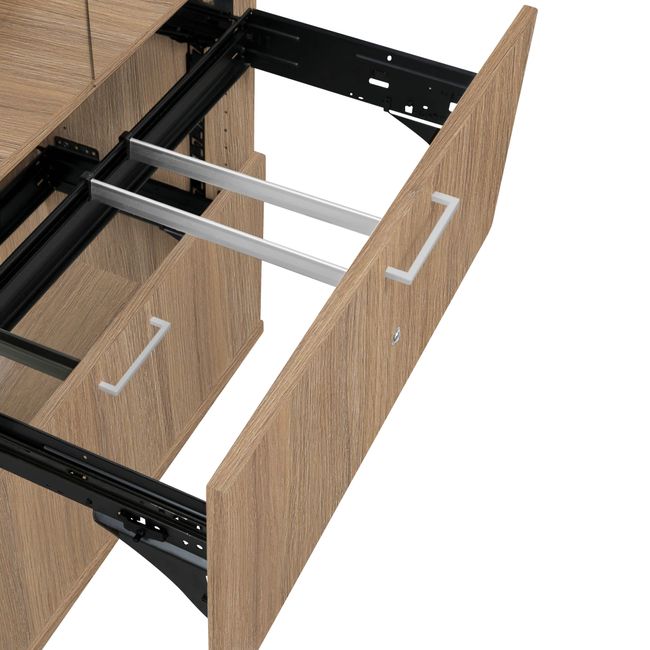 UNI Vitrinenschrank mit Hängeregister | 5 OH, 800 x 1897 mm, Bernsteineiche