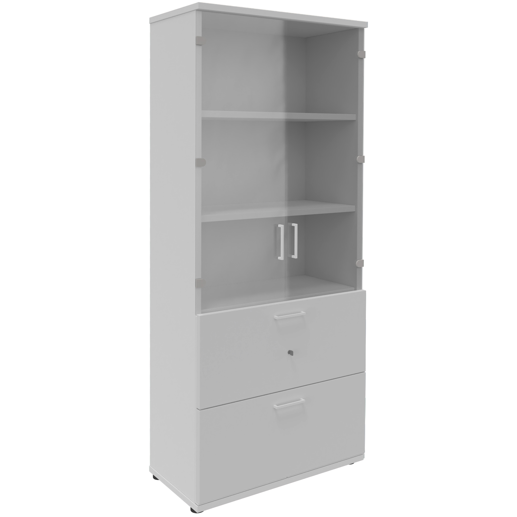 UNI Showcase cabinet with hanger register | 5 Oh, 800 x 1897 mm, pearl gray - 6 Main Image