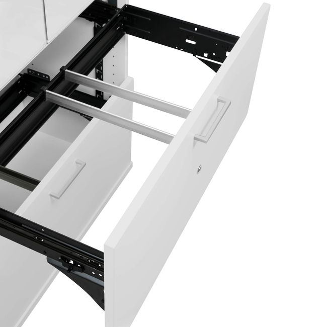 UNI Vitrinenschrank mit Hängeregister | 5 OH, 800 x 1897 mm, Perlgrau