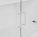 UNI Vitrinenschrank mit Hängeregister | 5 OH, 800 x 1897 mm, Perlgrau