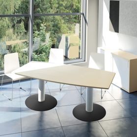 OPTIMA Konferenztisch | Bootsform, 1800 x 1000 mm (6 - 8 Personen), Ahorn