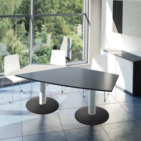 OPTIMA Konferenztisch | Bootsform, 1800 x 1000 mm (6 - 8 Personen), Anthrazit