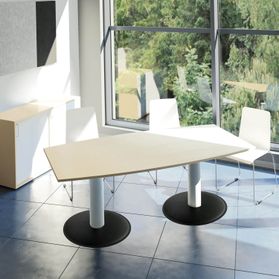 OPTIMA Konferenztisch | Bootsform, 2000 x 1000 mm (6 - 8 Personen), Ahorn