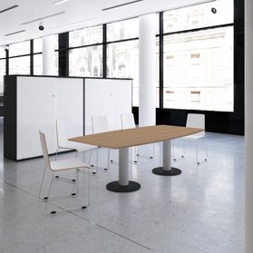OPTIMA Konferenztisch | Bootsform, 2000 x 1000 mm (6 - 8 Personen), Bernsteineiche