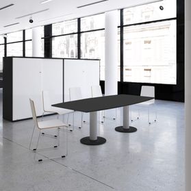 OPTIMA Konferenztisch | Bootsform, 2000 x 1000 mm (6 - 8 Personen), Anthrazit