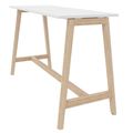 NOVA WOOD Hochtisch | Massivholz-Gestell, 1600 x 700 mm, Weiß