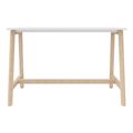NOVA WOOD Hochtisch | Massivholz-Gestell, 1600 x 700 mm, Weiß