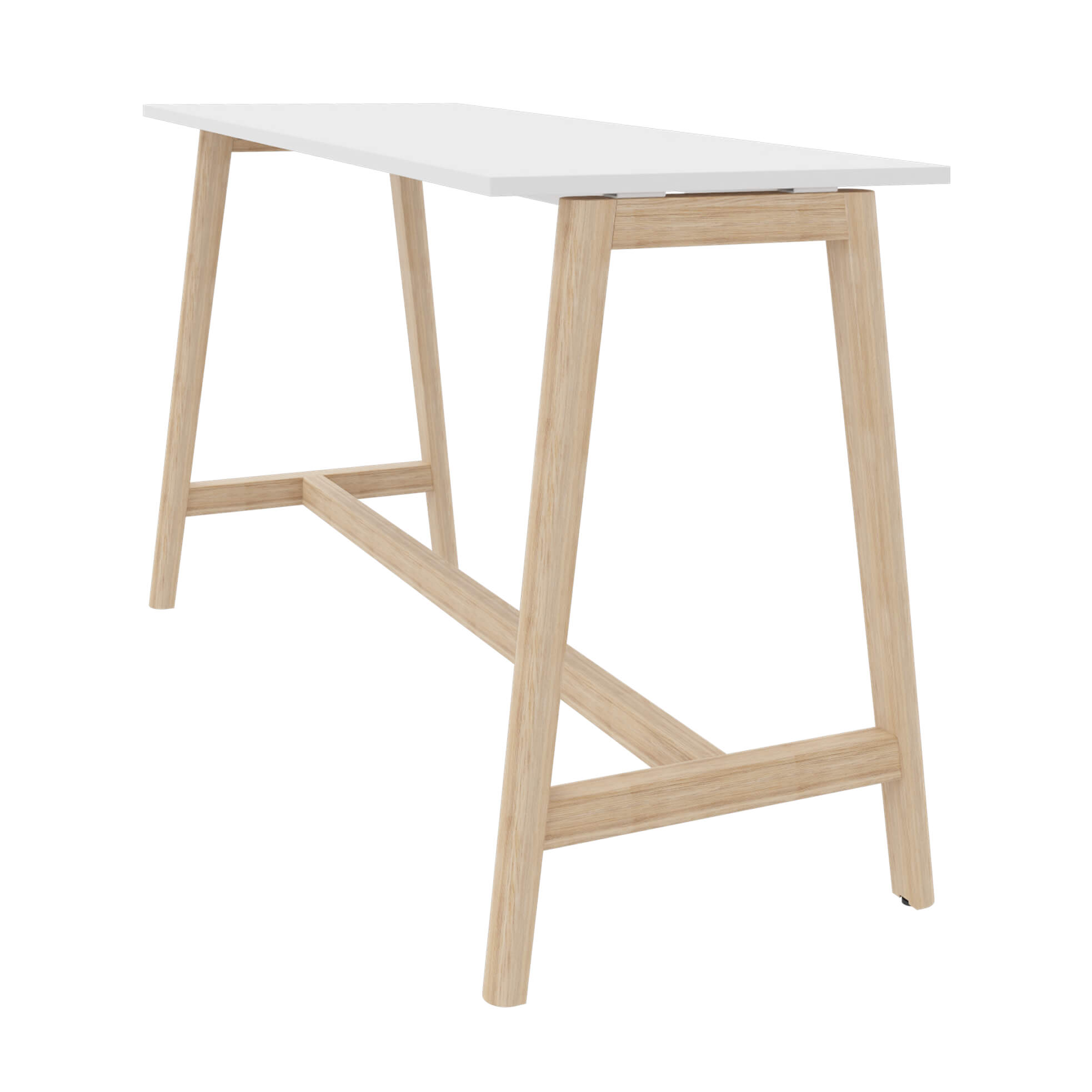 NOVA WOOD High table | Solid wood frame, 1800 x 700 mm, white - 2 Main Image
