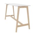 NOVA WOOD High table | Solid wood frame, 1800 x 700 mm, white - 2 Thumbnail Image