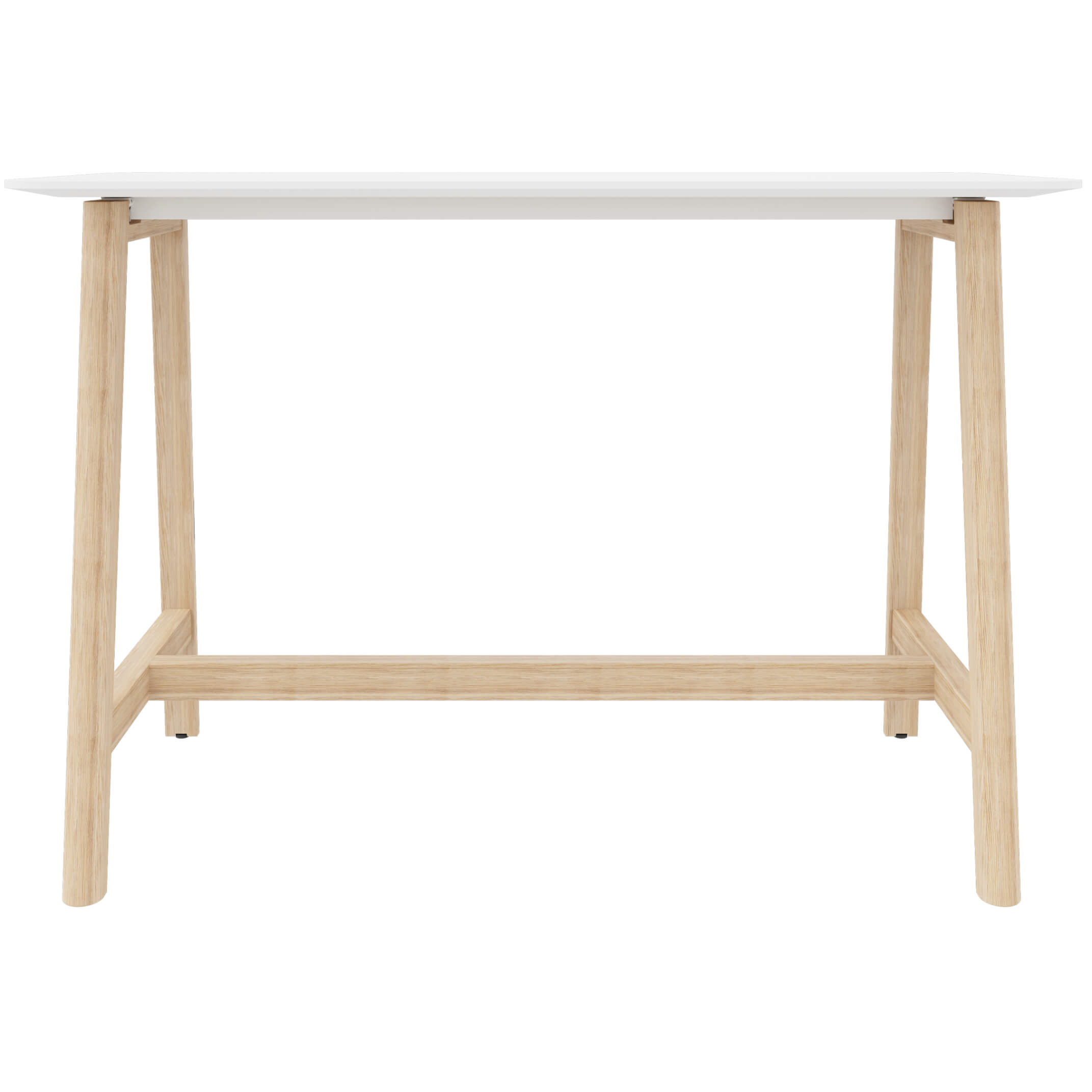 NOVA WOOD Tabella alta | Frame in legno massiccio, 1600 x 700 mm, HPL bianco - 4 Main Image