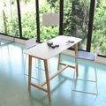 NOVA WOOD Tabella alta | Frame in legno massiccio, 1600 x 700 mm, HPL bianco - 1 Thumbnail Image
