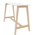 NOVA WOOD Tabella alta | Frame in legno massiccio, 1600 x 700 mm, HPL bianco - 2 Thumbnail Image