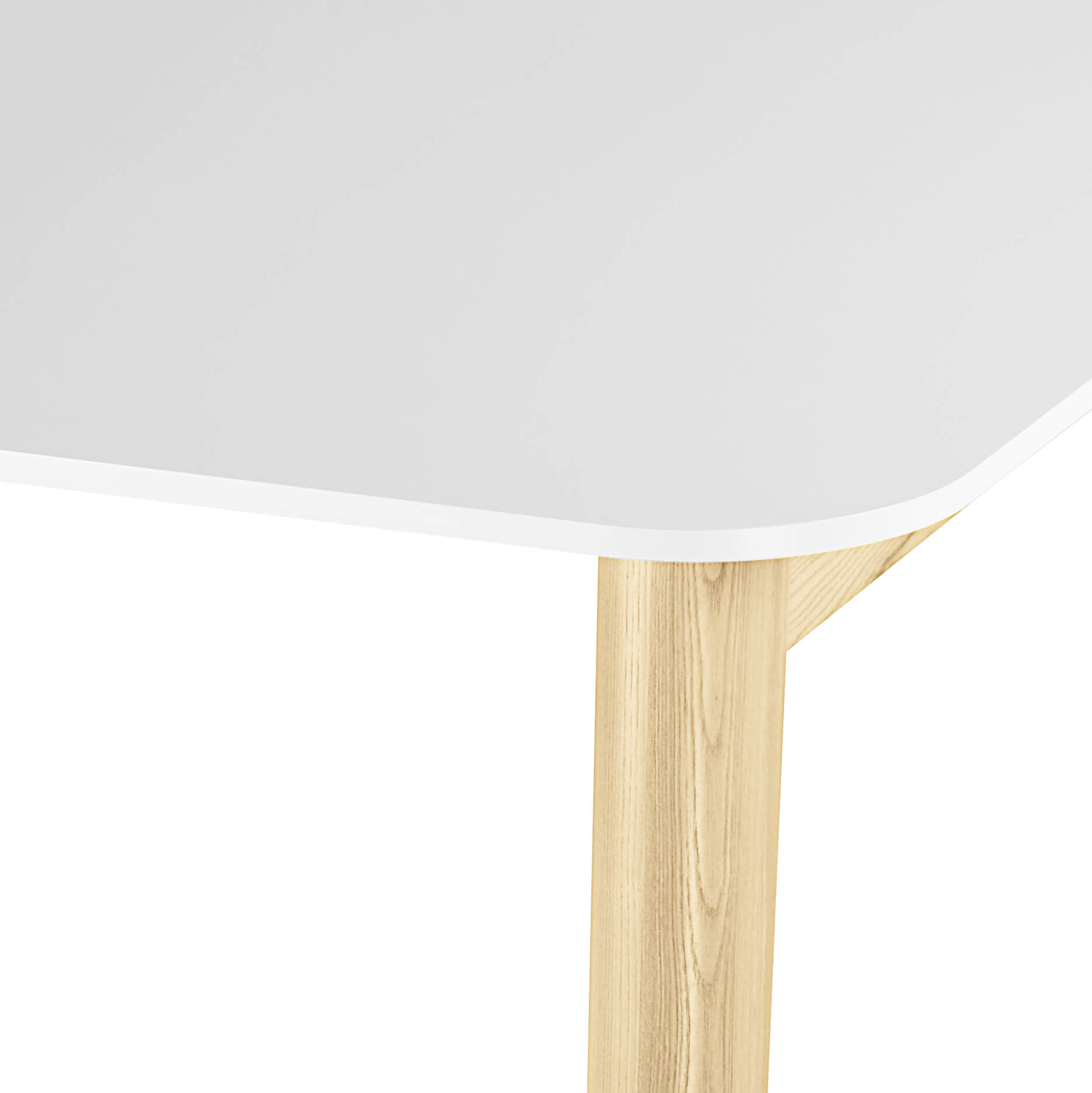 NOVA WOOD Hochtisch | Massivholz-Gestell, 1800 x 700 mm, HPL Weiß - 5 Main Image