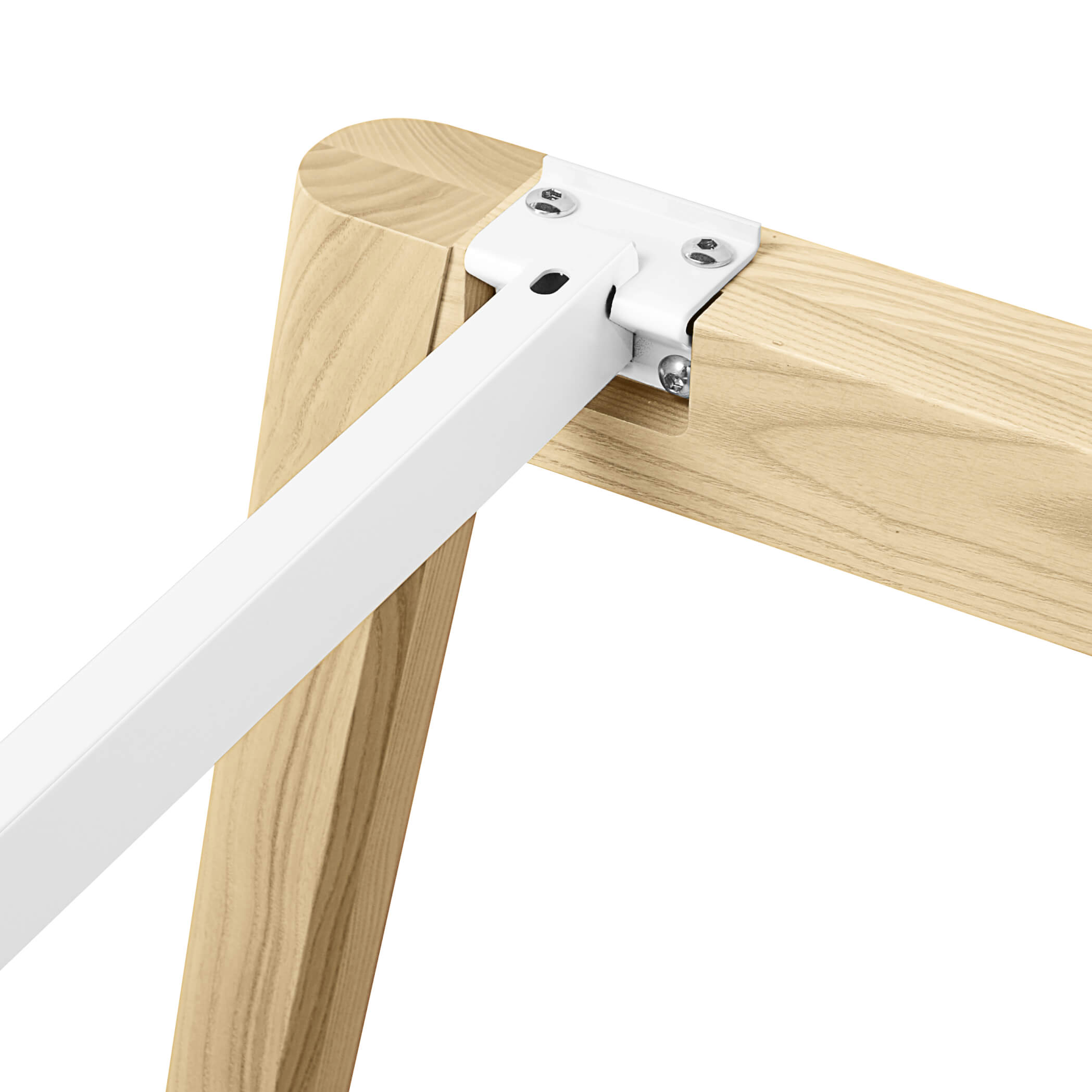 NOVA WOOD Hochtisch | Massivholz-Gestell, 1800 x 700 mm, HPL Weiß - 9 Main Image