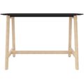 NOVA WOOD high table | Solid wood frame, 1600 x 700 mm, HPL FENIX Black - 4 Thumbnail Image