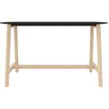NOVA WOOD Hochtisch | Massivholz-Gestell, 1800 x 700 mm, HPL FENIX Schwarz - 5 Thumbnail Image