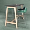 NOVA WOOD Hochtisch | Massivholz-Gestell, 1800 x 700 mm, HPL FENIX Schwarz - 9 Thumbnail Image