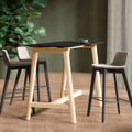 NOVA WOOD Hochtisch | Massivholz-Gestell, 1800 x 700 mm, HPL FENIX Schwarz - 1 Thumbnail Image