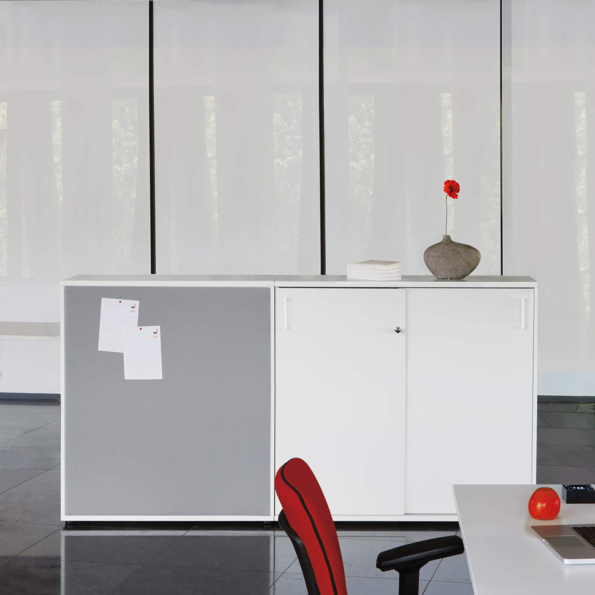UNI Armoire de porte coulissante | 3 oh, 1200 x 1143 mm, blanc - 4 Main Image