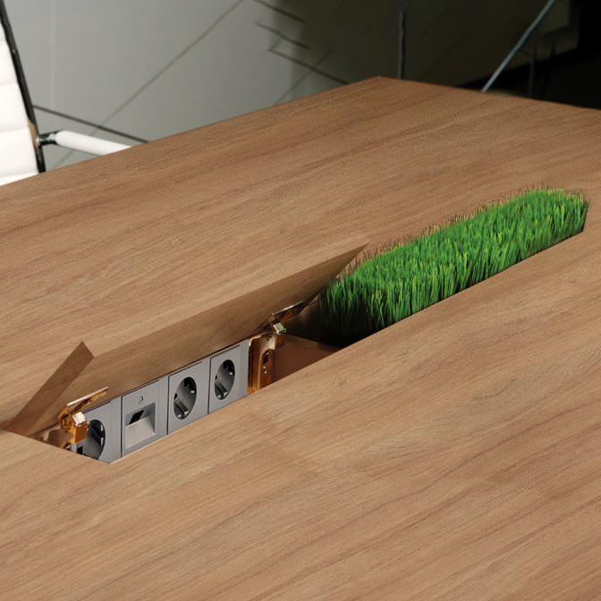AIR Konferenztisch | Elektrifiziert, 2200 x 1300 mm (6 - 8 Personen), Bernsteineiche - 6 Main Image