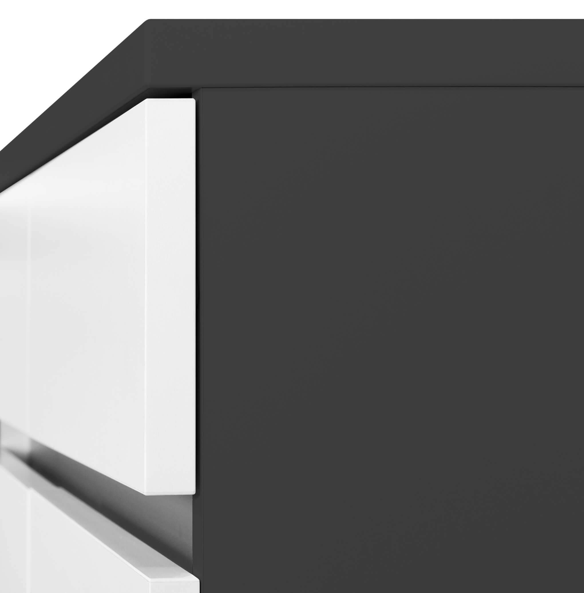 AIR Desk | Sideboard right, 1600 x 1600 mm, anthracite / white - 8 Main Image