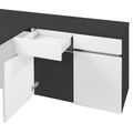 AIR Desk | Sideboard right, 1600 x 1600 mm, anthracite / white - 6 Thumbnail Image