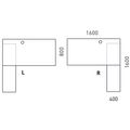 AIR Desk | Sideboard right, 1600 x 1600 mm, anthracite / white - 10 Thumbnail Image