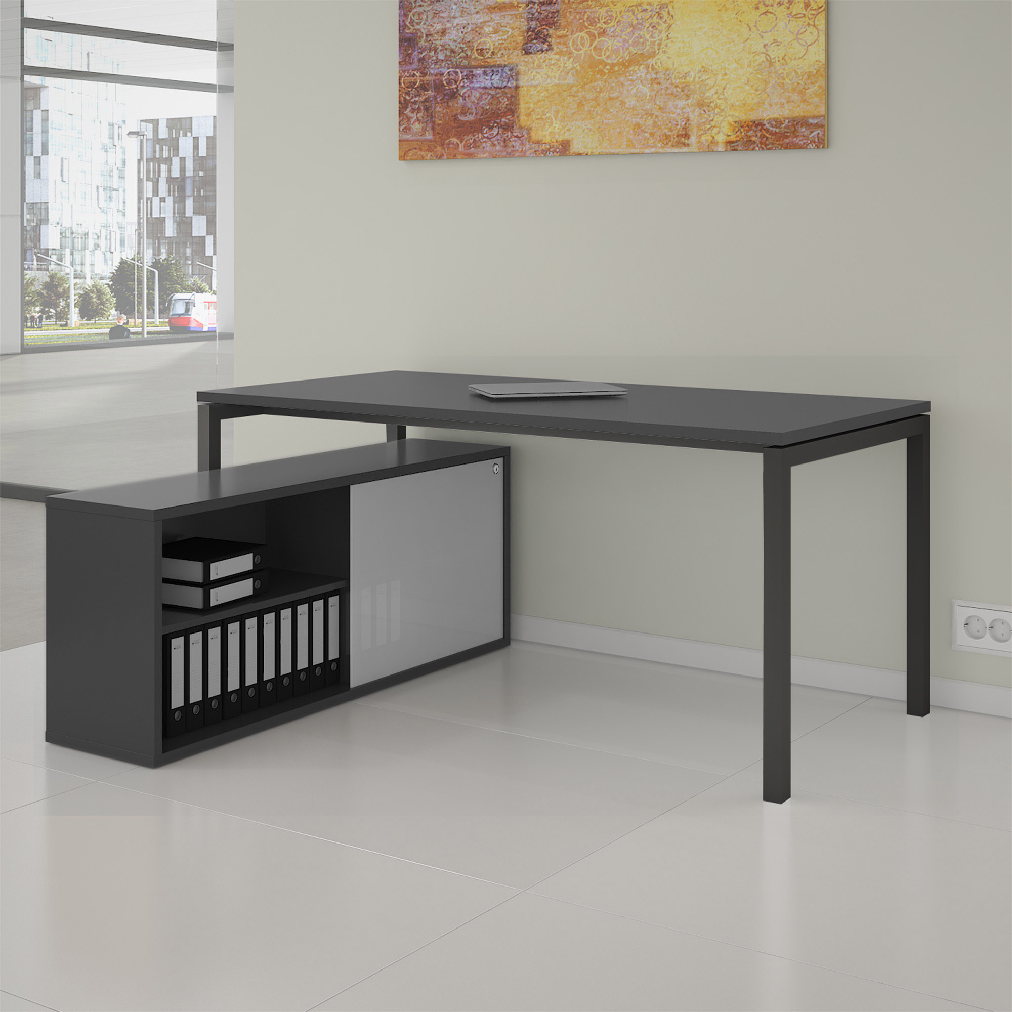 NOVA Lowboard | 1.5 Oh, 1382 x 570 mm, anthracite - 1 Main Image