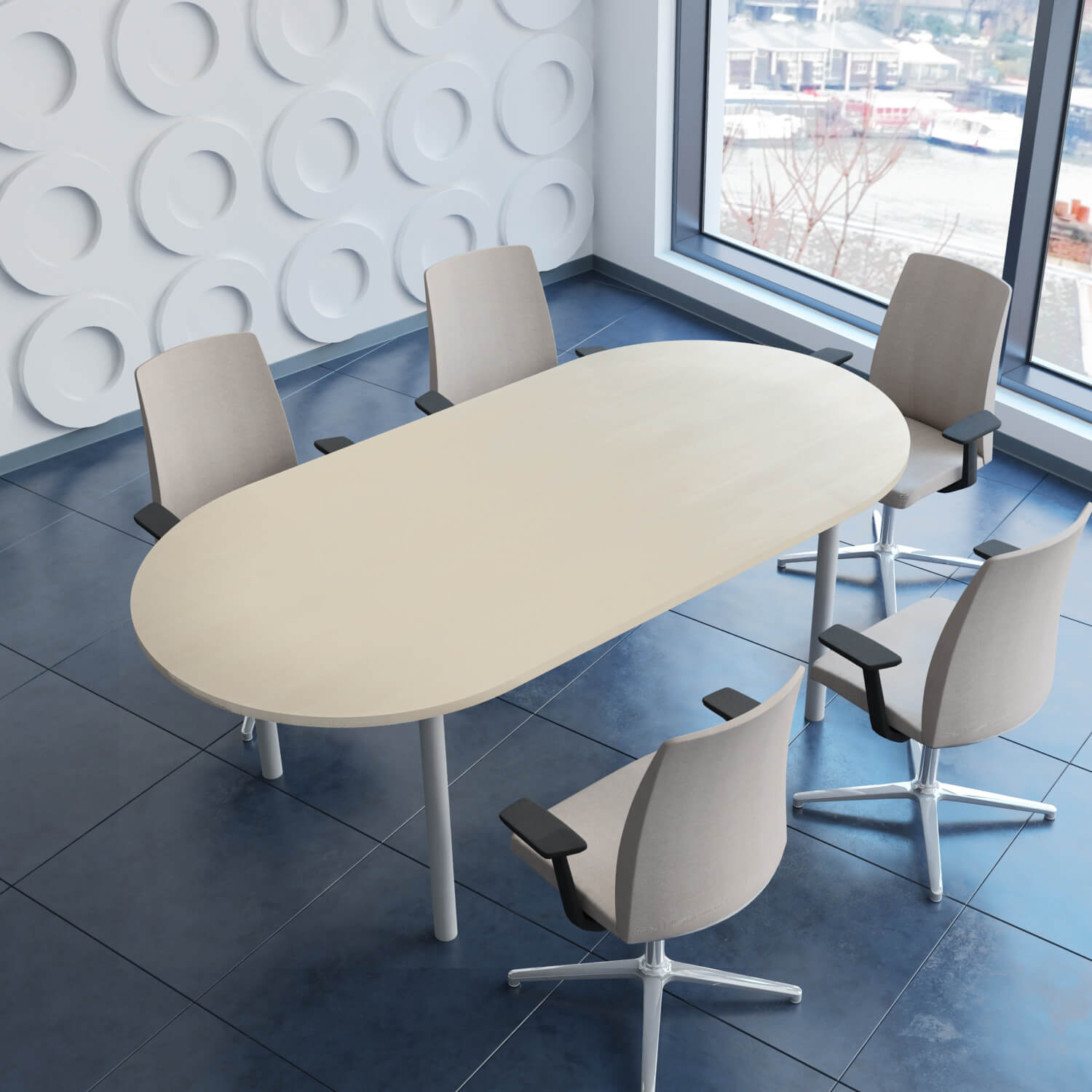 OPTIMA conference table | Oval, 2400 x 1000 mm, maple - 7 Main Image