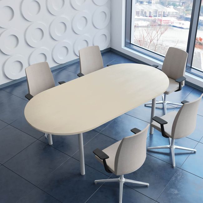 OPTIMA Konferenztisch | Oval, 2400 x 1000 mm, Ahorn - 7 Main Image