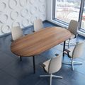 OPTIMA Konferenztisch | Oval, 2400 x 1000 mm, Nussbaum