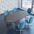 OPTIMA conference table | Oval, 2400 x 1000 mm, anthracite - 7 Thumbnail Image