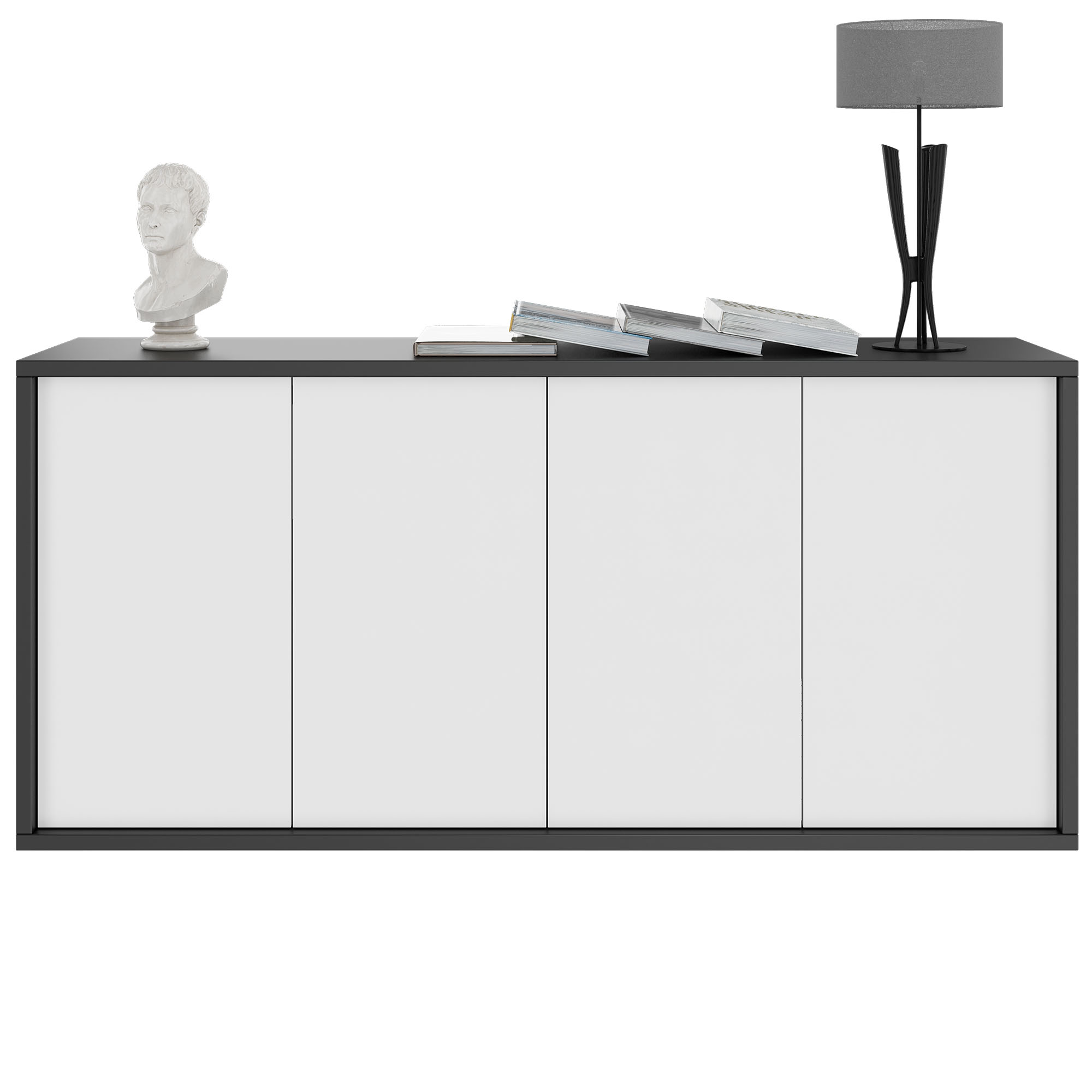 NOVA Buffet | 2 OH, 1615 x 750 mm, anthracite / blanc - 8 Main Image
