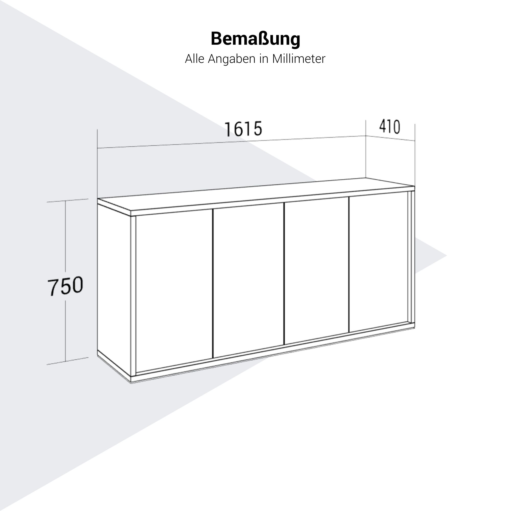 NOVA Buffet | 2 OH, 1615 x 750 mm, anthracite / blanc - 7 Main Image