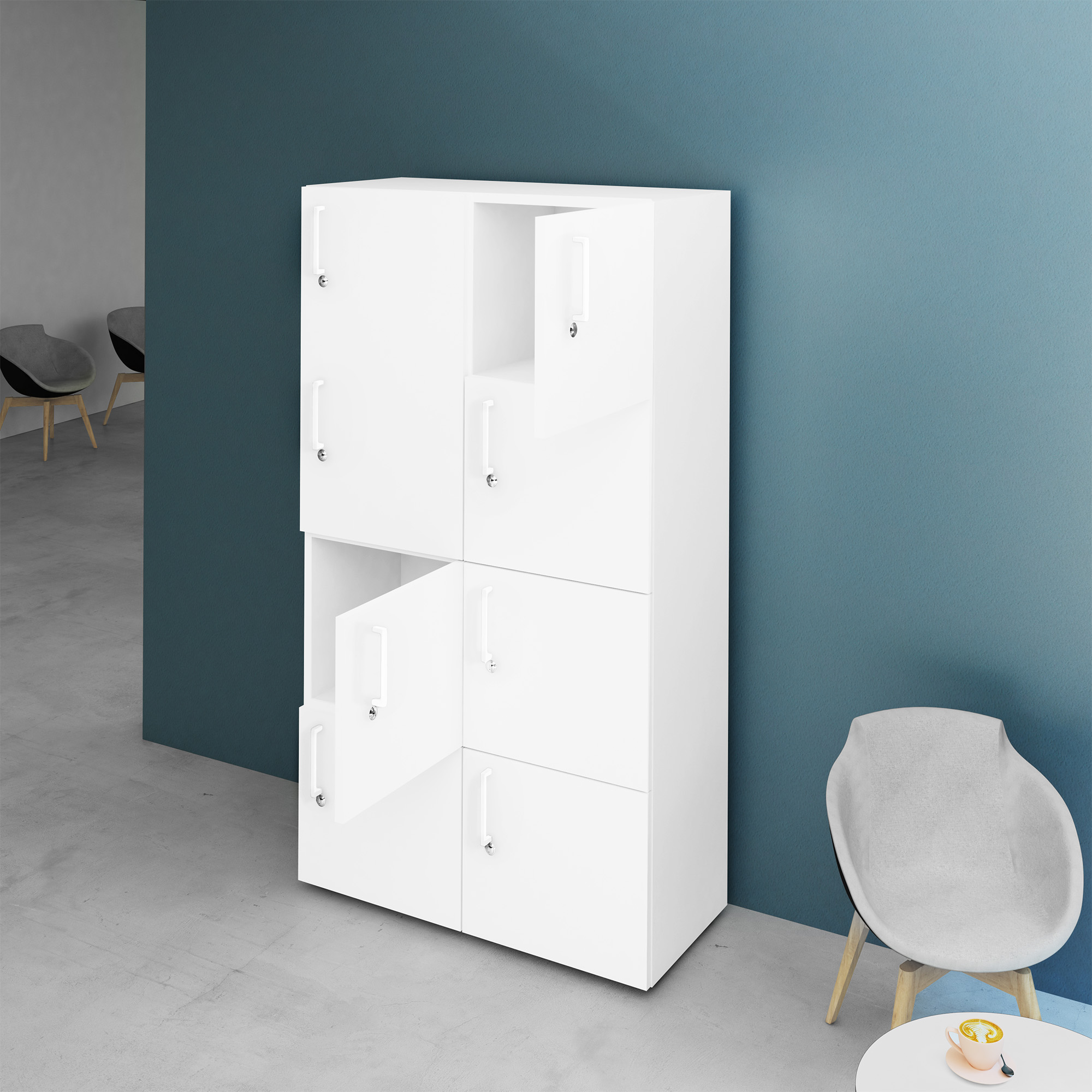NOVA Broche | 800 x 1092 - 1444 mm (6 - 8 casiers), blanc - 14 Main Image