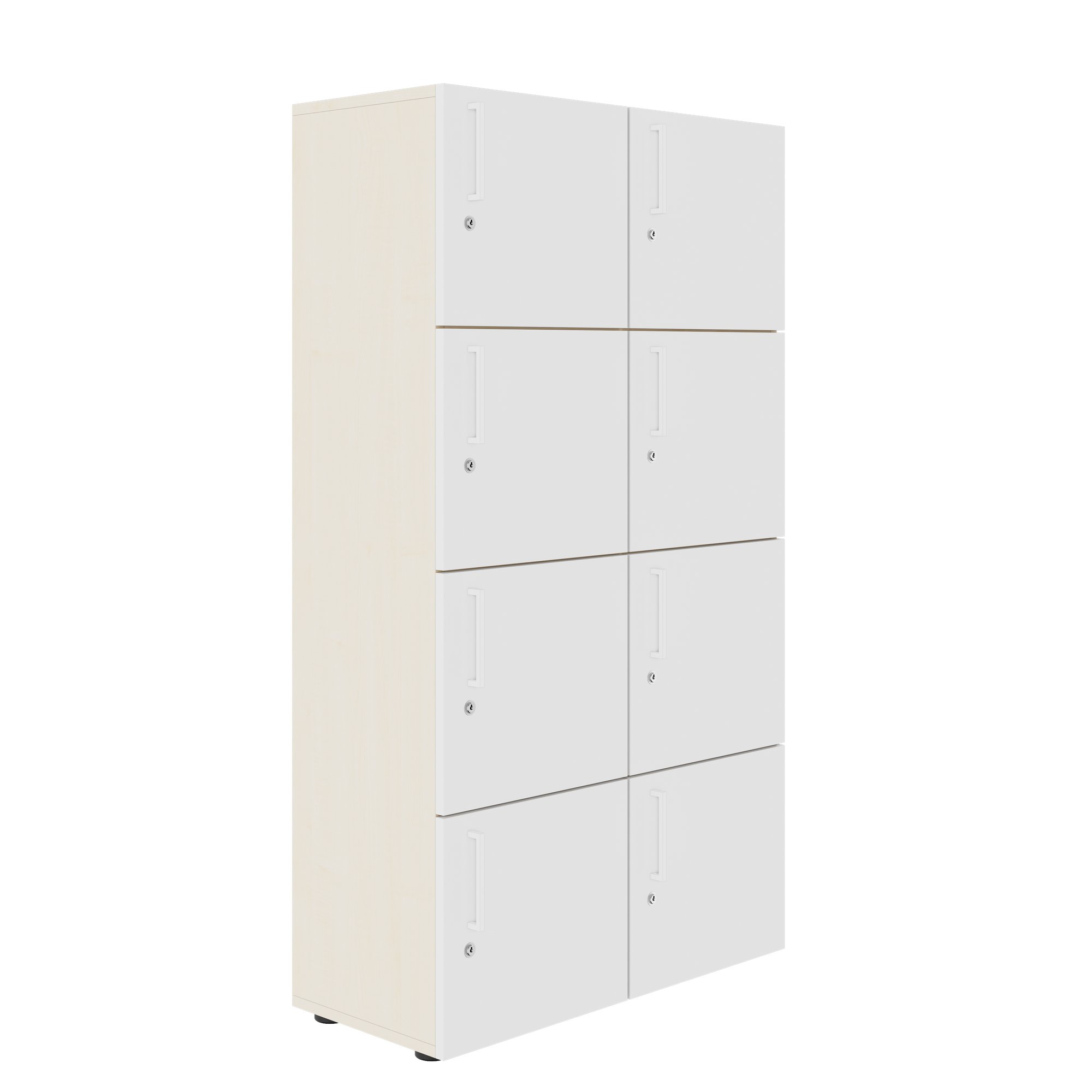 NOVA Spind | 800 x 1092 - 1444 mm (6 - 8 armadietti), acero / bianco - 1 Main Image