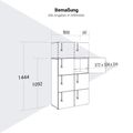 NOVA Spind | 800 x 1092 - 1444 mm (6 - 8 armadietti), acero / bianco - 11 Thumbnail Image