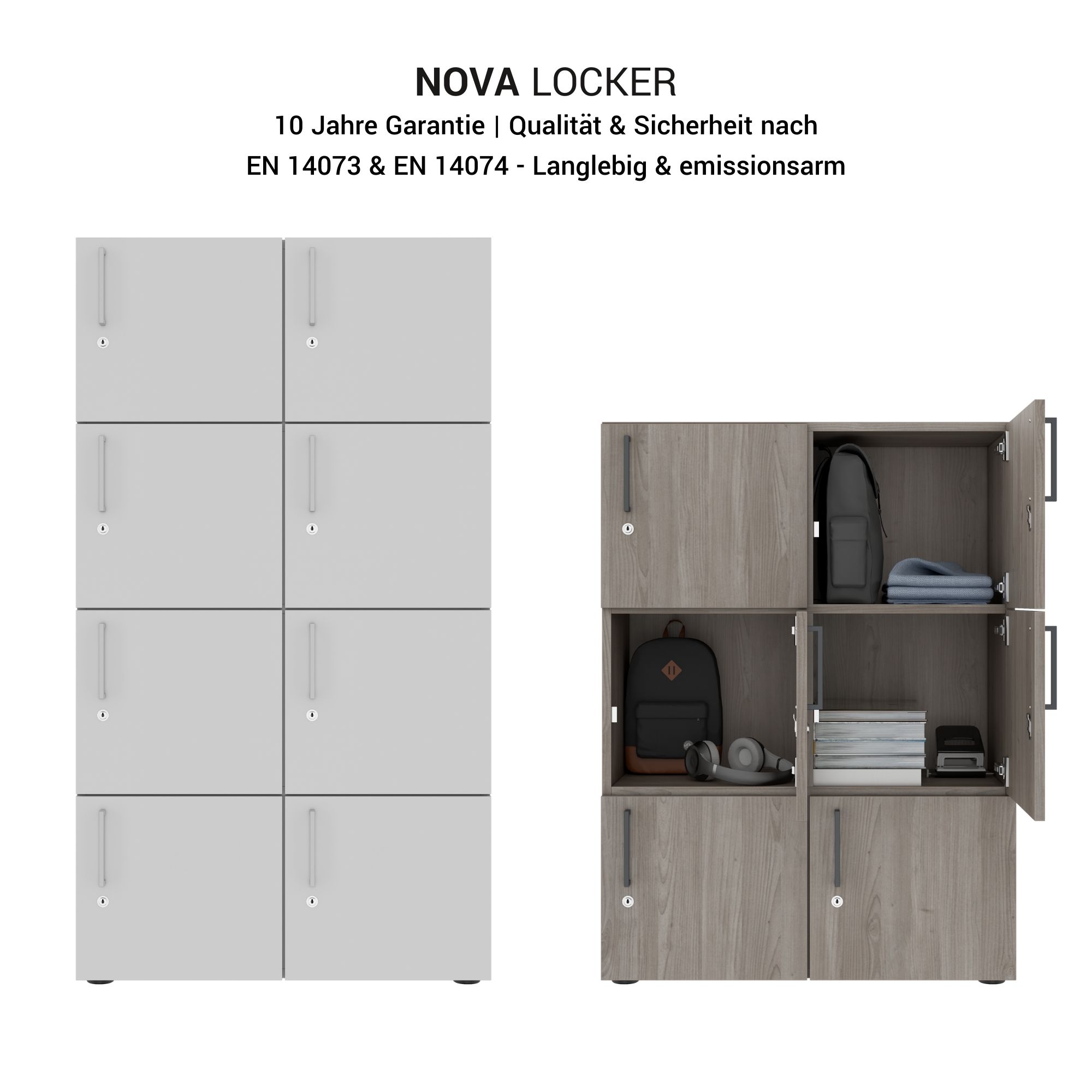 NOVA Spind | 800 x 1092 - 1444 mm (6 - 8 armadietti), antracite / bianco - 5 Main Image