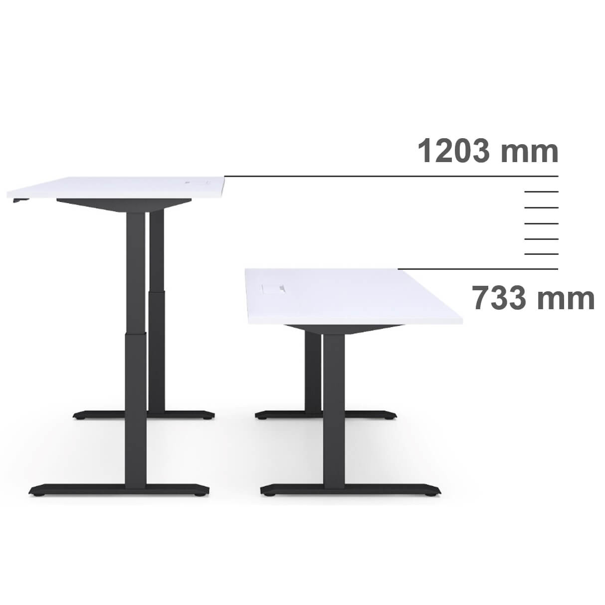 ACTIVE Schreibtisch | Elektrisch höhenverstellbar, 1600 x 800 mm, Ahorn - 3 Main Image