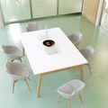 NOVA WOOD Konferenztisch | Massivholz-Gestell, 1800 x 1200 mm, Weiß