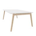 NOVA WOOD Konferenztisch | Massivholz-Gestell, 1800 x 1200 mm, Weiß